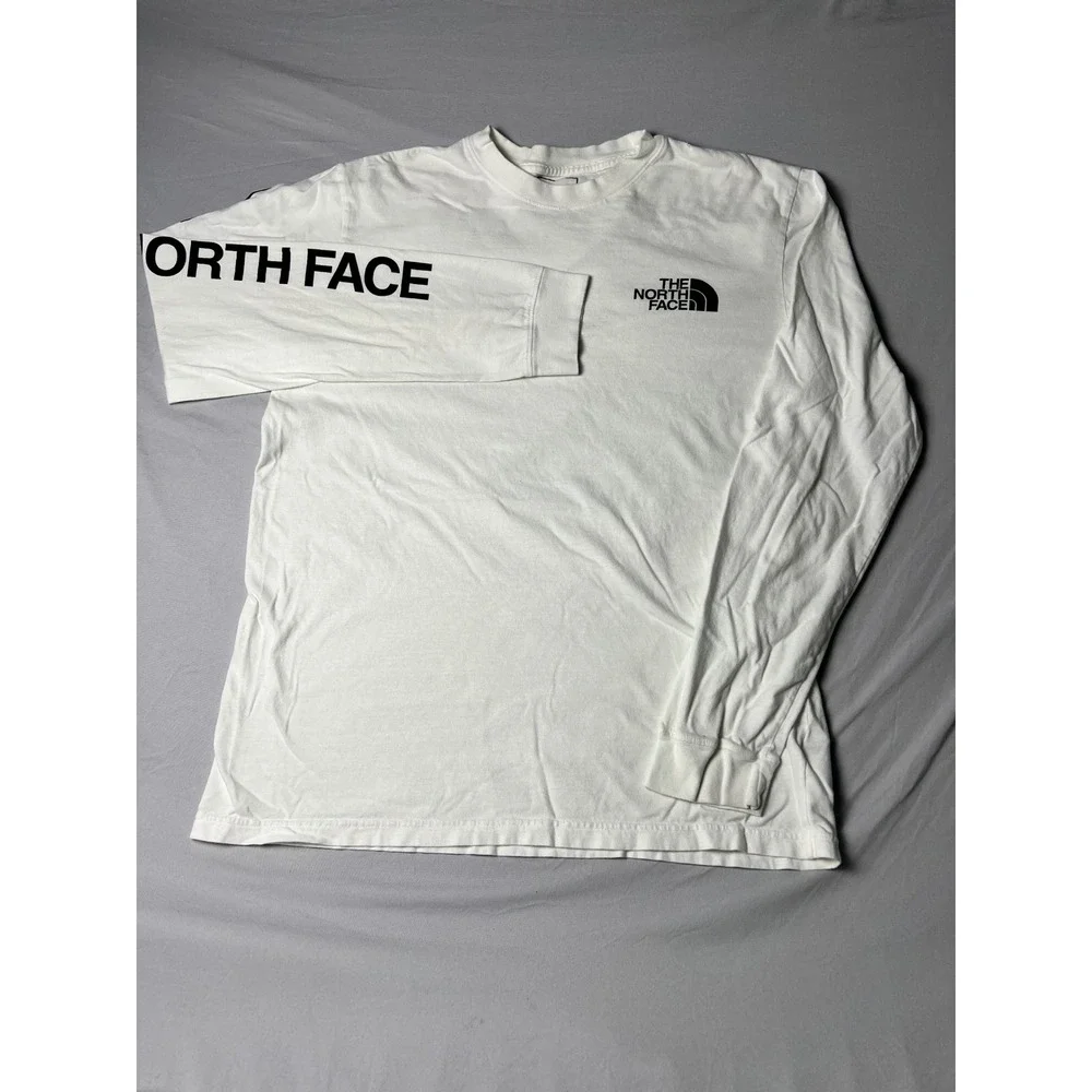 The North Face Mens White Long Sleeve Graphic Logo T-Shirt BX1HZ75 Size M